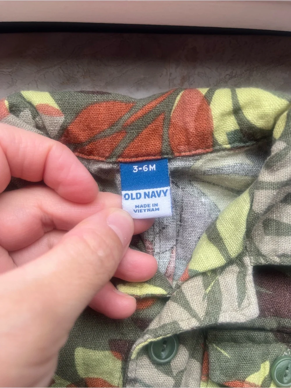 Old Navy tropical pattern baby romper 3 to 6 months